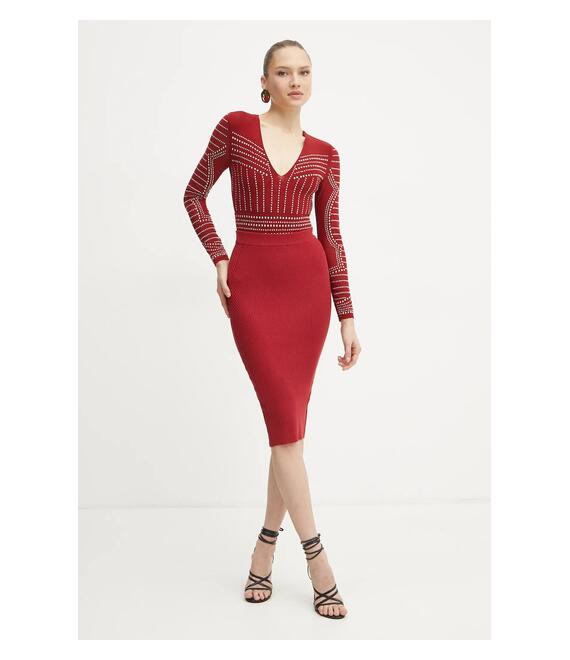 Κορμάκι Marciano Guess KRISTAL χρώμα: μπορντό, 5RGP02 6218A
