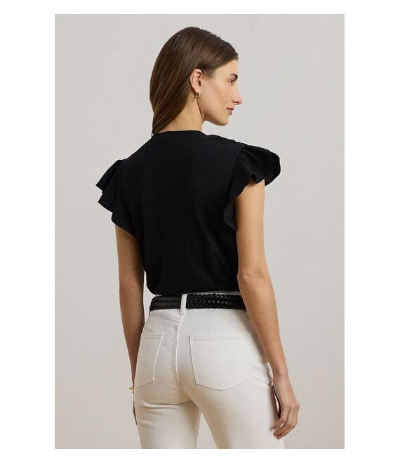 Μπλουζάκι Lauren Ralph Lauren χρώμα: μαύρο, 200963917