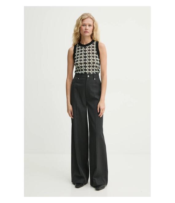 Top Nanushka DENALIE χρώμα: μαύρο, NW25RSTP15699