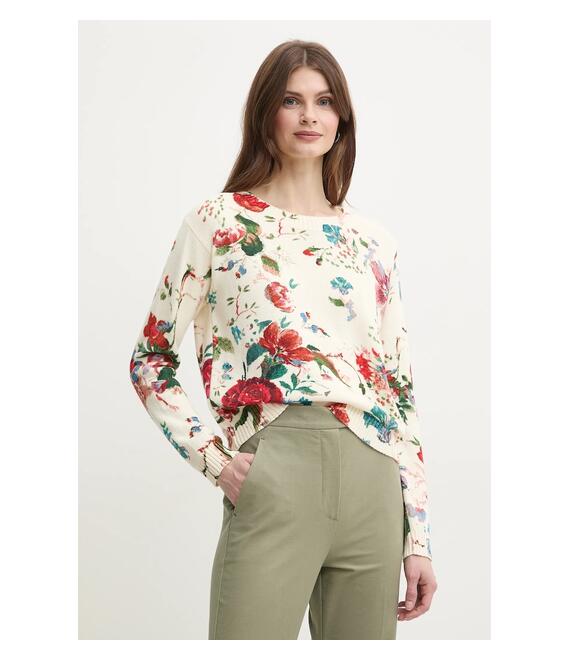 Βαμβακερό πουλόβερ Weekend Max Mara γυναικείο, χρώμα: μπεζ, 2515361042600