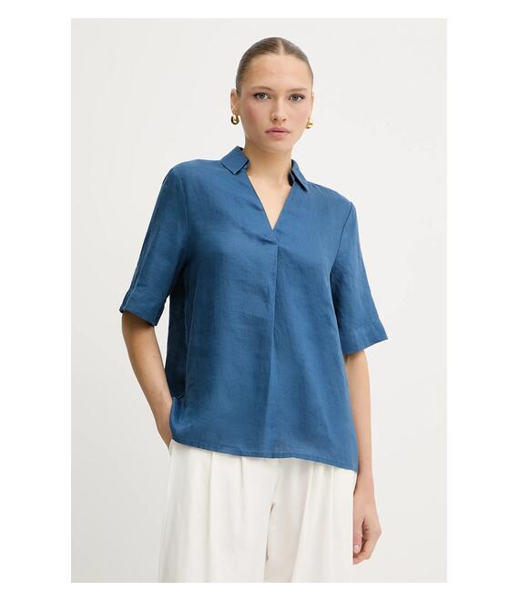 Λευκή μπλούζα United Colors of Benetton γυναικεία, χρώμα: μπλε, 5BMLDQ0B6