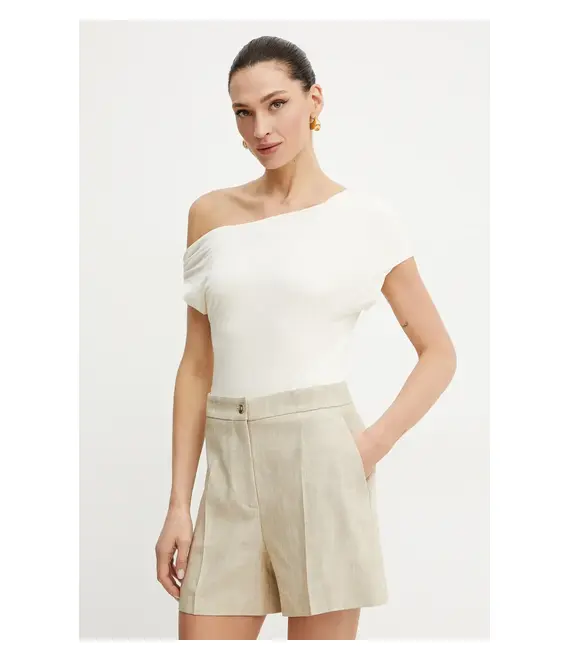 Μπλουζάκι Guess DOLMAN χρώμα: μπεζ, W5GP46 KACM2