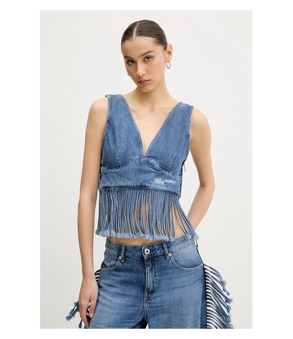 Τζιν τοπ Karl Lagerfeld Jeans χρώμα: μπλε, A2W11022