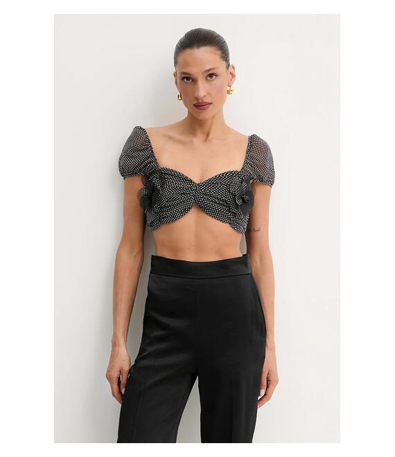 Top Elisabetta Franchi χρώμα: μαύρο, TO03652E2