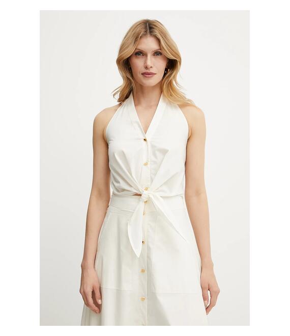 Βαμβακερό τοπ Marciano Guess PAT χρώμα: μπεζ, 5GGH30 7315A
