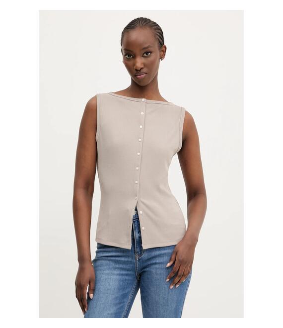 Μπλουζάκι Abercrombie & Fitch χρώμα: μπεζ, KI139-5175
