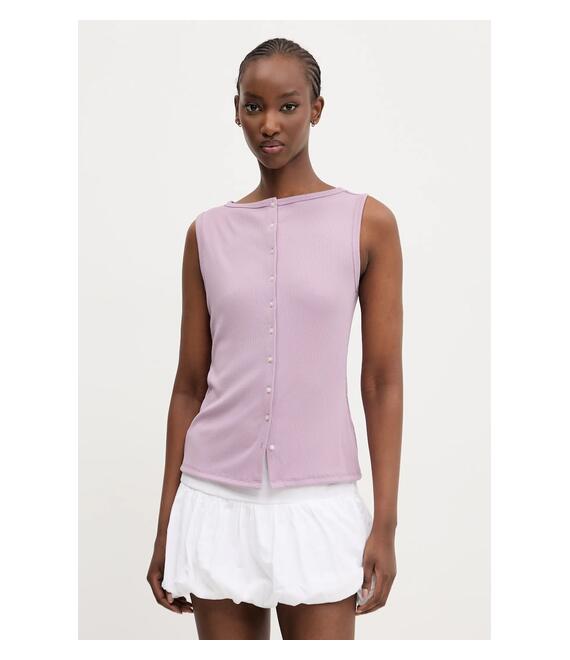 Μπλουζάκι Abercrombie & Fitch χρώμα: μοβ, KI139-5175