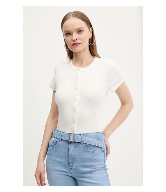 Μπλουζάκι Abercrombie & Fitch χρώμα: μπεζ, KI139-5293