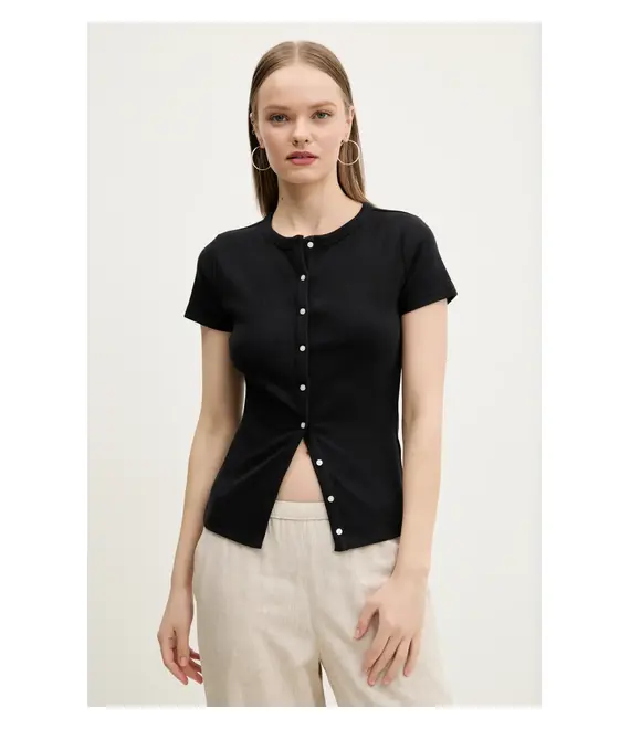 Μπλουζάκι Abercrombie & Fitch χρώμα: μαύρο, KI139-5293