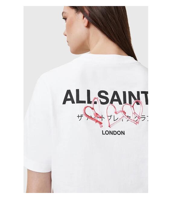 Βαμβακερό μπλουζάκι AllSaints AMORE χρώμα: άσπρο, W056JC