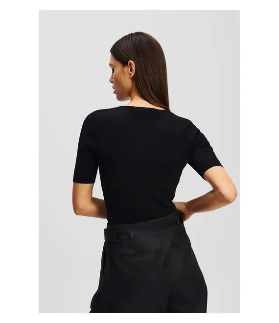 Μπλουζάκι Karl Lagerfeld χρώμα: μαύρο, A2W18038