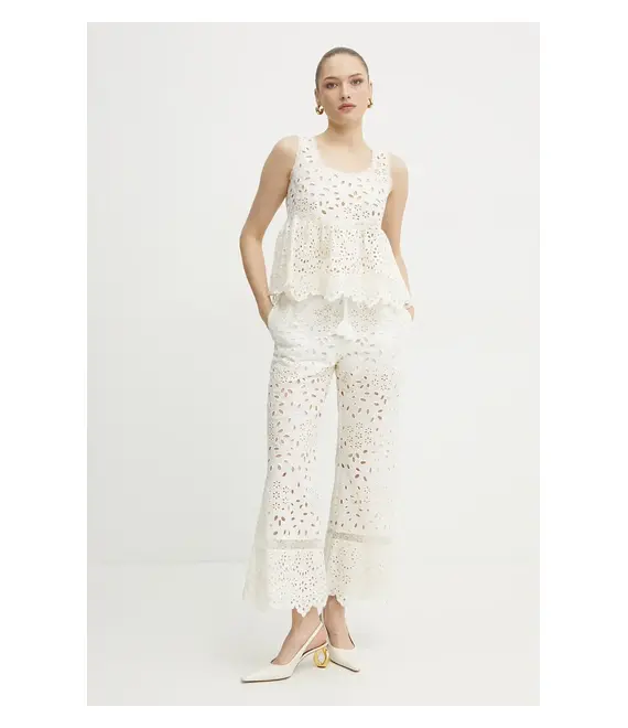 Βαμβακερό τοπ Ermanno Scervino χρώμα: άσπρο, 56TL001EN3