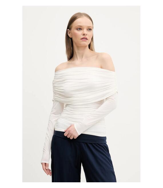 Μπλουζάκι Abercrombie & Fitch χρώμα: μπεζ, KI139-5204