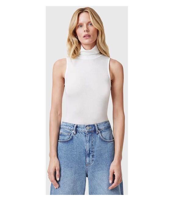 Top AllSaints BEC ROLL χρώμα: άσπρο, W004JC