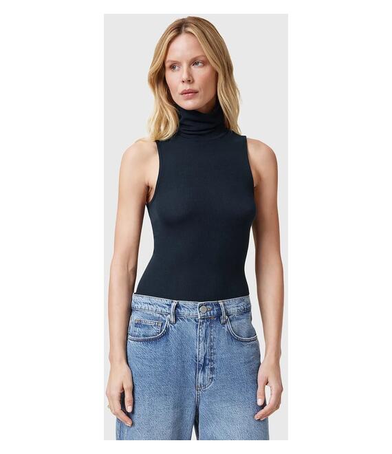 Top AllSaints BEC ROLL χρώμα: ναυτικό μπλε, W004JC
