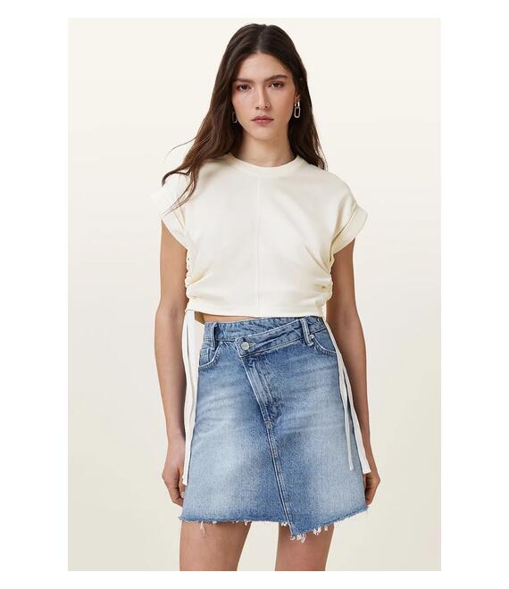 Μπλουζάκι AllSaints MIRA SATIN χρώμα: άσπρο, W054JC