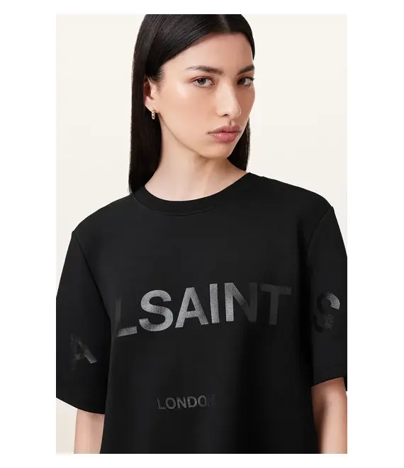 Μπλουζάκι AllSaints LINI BIGGY χρώμα: μαύρο, W210JA