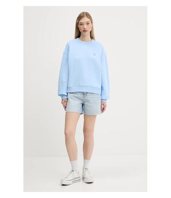 Βαμβακερή μπλούζα Tommy Jeans γυναικεία, χρώμα: άσπρο, DW0DW19408