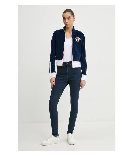Μπλούζα Tommy Jeans χρώμα: ναυτικό μπλε, DW0DW20565