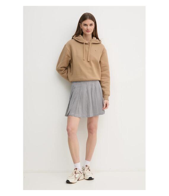 Μπλούζα Tommy Hilfiger χρώμα: καφέ, με κουκούλα, WW0WW44991