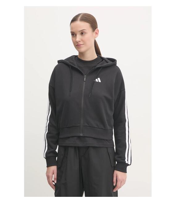 Μπλούζα adidas Essentials χρώμα: μαύρο, με κουκούλα, JE0052