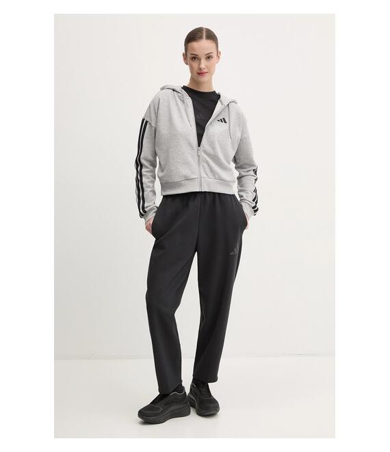 Μπλούζα adidas Essentials χρώμα: γκρι, με κουκούλα, JE0055