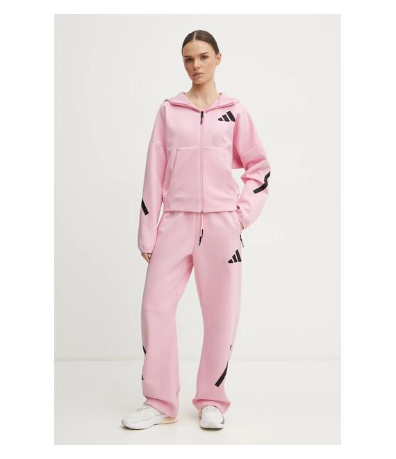 Μπλούζα adidas Z.N.E. χρώμα: ροζ, με κουκούλα, JC5393