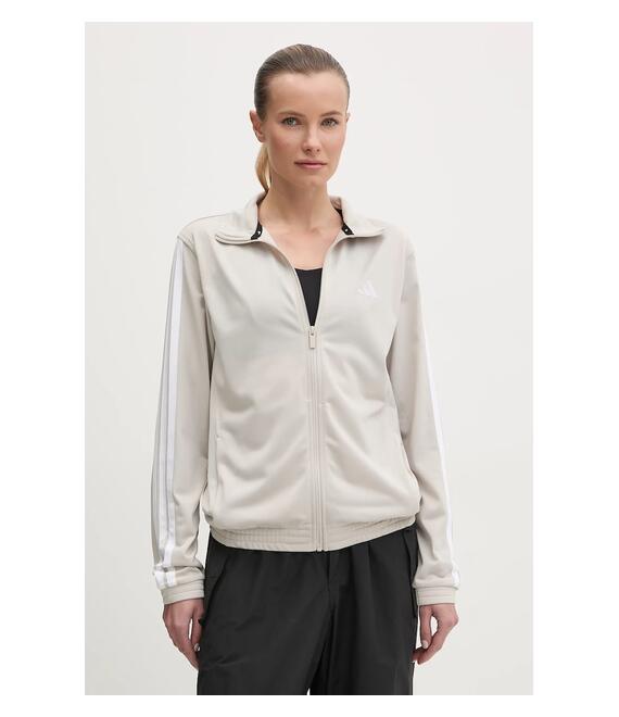 Μπλούζα adidas W 3S TT TRIC χρώμα: μπεζ, JD4521