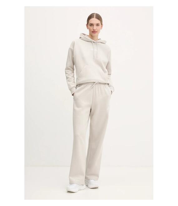 Μπλούζα adidas Essentials Linear χρώμα: μπεζ, με κουκούλα, JG8652
