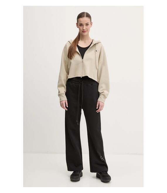 Μπλούζα adidas by Stella McCartney χρώμα: μπεζ, με κουκούλα, JJ0143