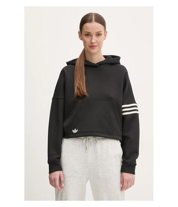 Μπλούζα adidas Originals Neuclassics χρώμα: μαύρο, με κουκούλα, JI8500