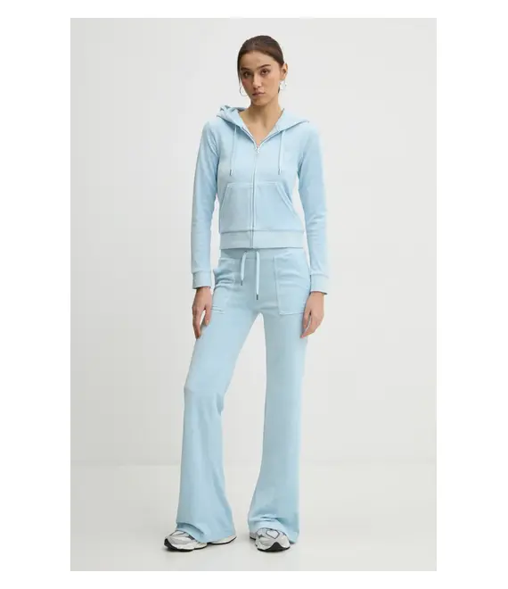 Μπλούζα Juicy Couture χρώμα: μπλε, με κουκούλα, JCAP176