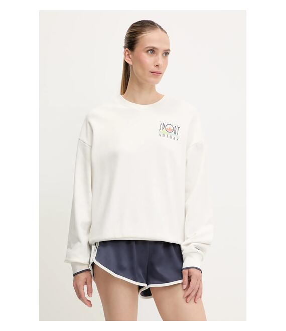 Βαμβακερή μπλούζα adidas Originals Graphic Sweat γυναικεία, χρώμα: άσπρο, JC7769