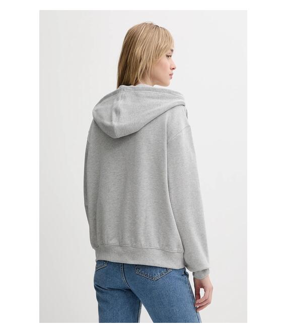 Μπλούζα Tommy Hilfiger χρώμα: γκρι, με κουκούλα, UW0UW05772