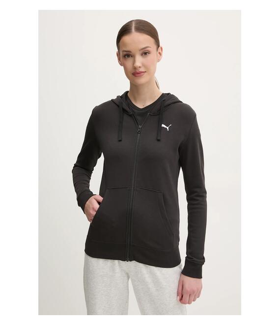 Μπλούζα Puma χρώμα: μαύρο, με κουκούλα, 682406