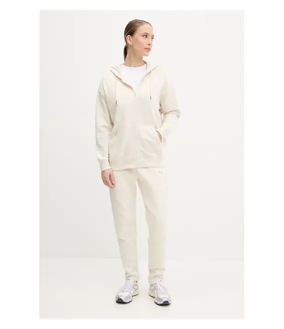 Μπλούζα Puma χρώμα: μπεζ, με κουκούλα, 685033