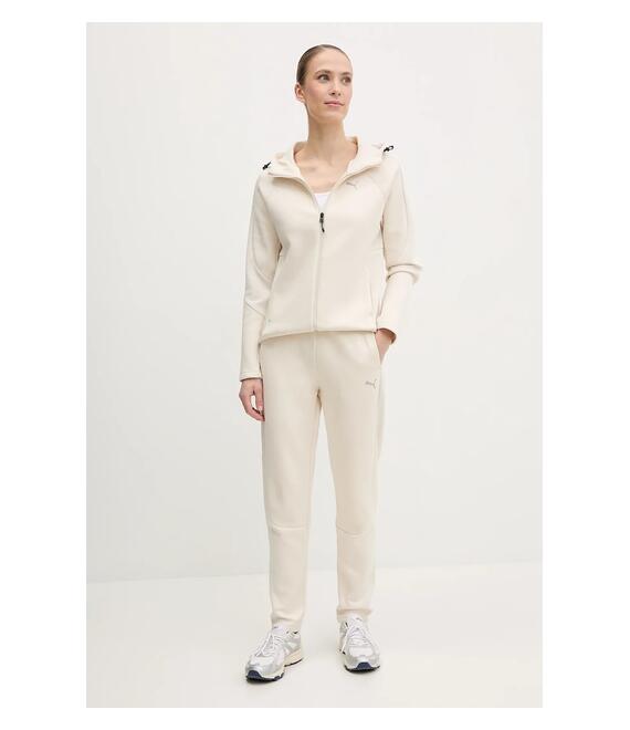 Μπλούζα Puma χρώμα: μπεζ, με κουκούλα, 685050