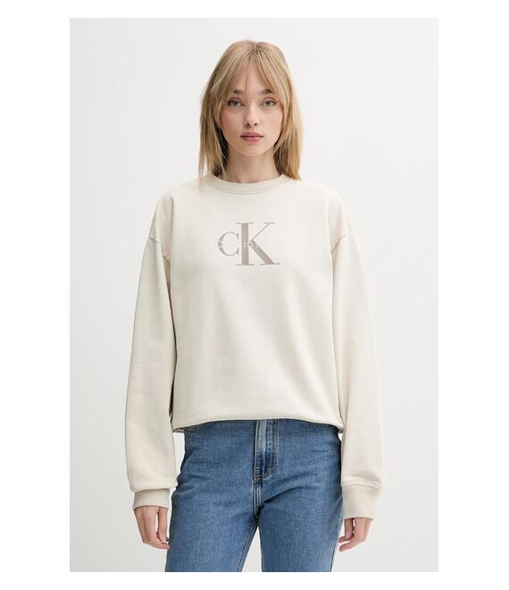 Μπλούζα Calvin Klein Jeans χρώμα: μπεζ, LV047B234G