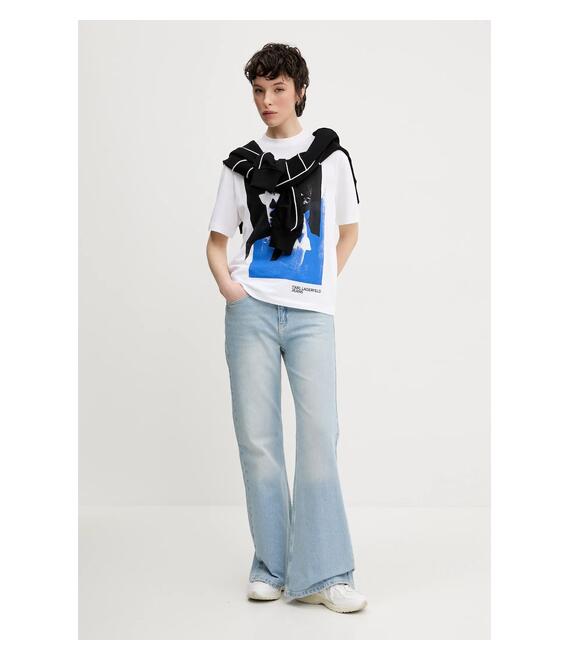 Βαμβακερή μπλούζα Karl Lagerfeld Jeans γυναικεία, χρώμα: μαύρο, A2W20016
