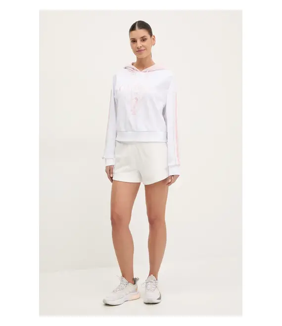 Μπλούζα Guess YARROW χρώμα: άσπρο, με κουκούλα, V5GQ17 KCRT1