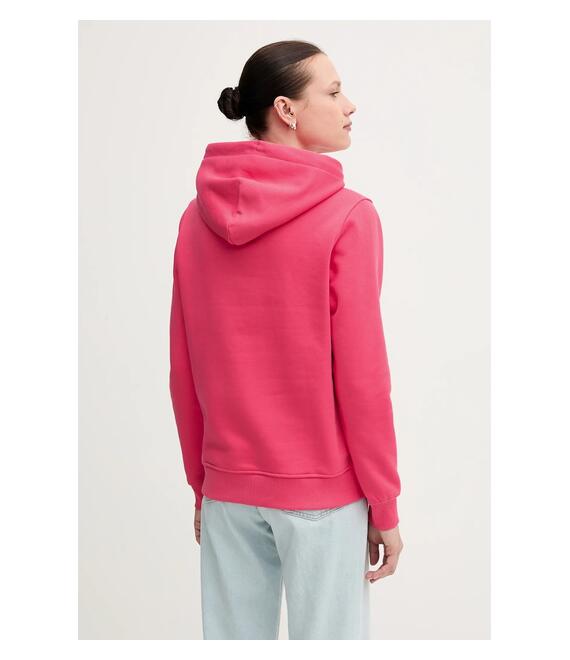 Μπλούζα Tommy Jeans χρώμα: ροζ, με κουκούλα, DW0DW20304