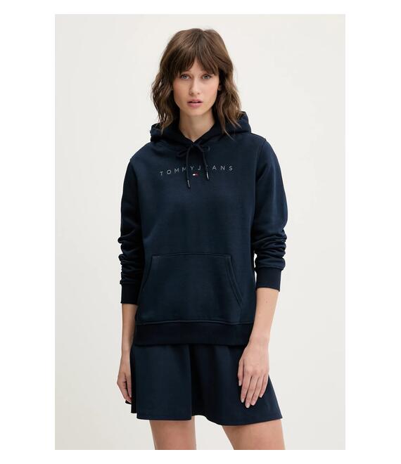 Μπλούζα Tommy Jeans χρώμα: ναυτικό μπλε, με κουκούλα, DW0DW20304