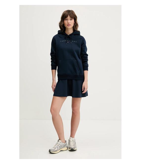 Μπλούζα Tommy Jeans χρώμα: ναυτικό μπλε, με κουκούλα, DW0DW20304