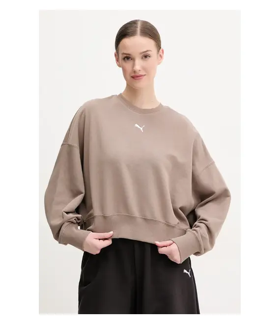 Μπλούζα Puma χρώμα: καφέ, 629748