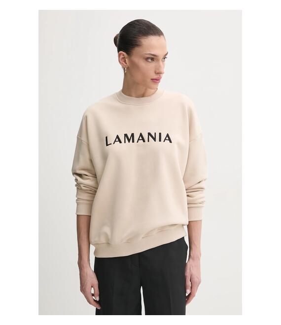 Βαμβακερή μπλούζα La Mania γυναικεία, χρώμα: μπεζ, CHILL