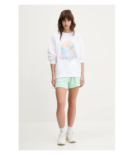 Βαμβακερή μπλούζα Guess Jeans γυναικεία, χρώμα: άσπρο, W5GQ16 K68I4