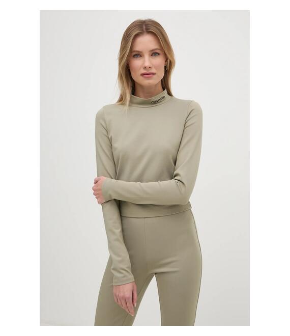Μακρυμάνικο Calvin Klein Jeans χρώμα: πράσινο, J20J224763