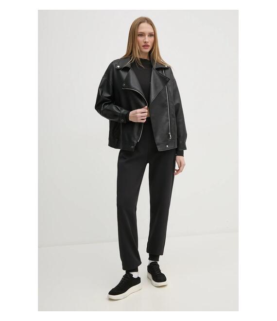 Βαμβακερή μπλούζα με μακριά μανίκια Calvin Klein Jeans χρώμα: μαύρο, J20J224991