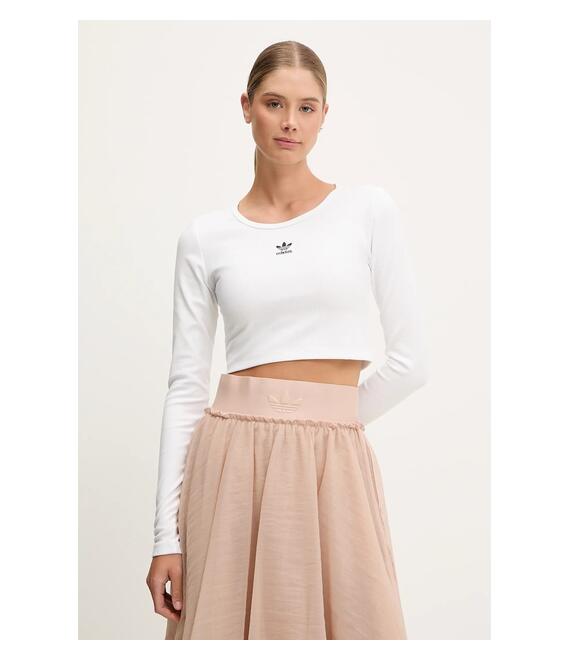 Μακρυμάνικο adidas Originals Essential χρώμα: άσπρο, JC9011