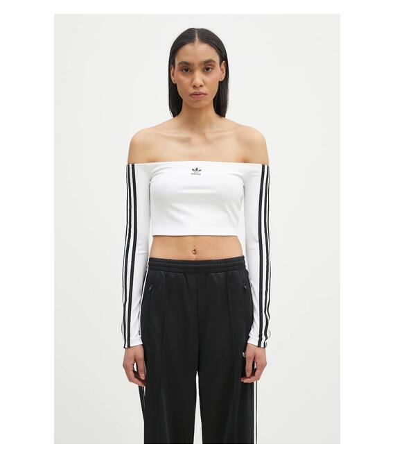Μακρυμάνικο adidas Originals Off Shoulder χρώμα: άσπρο, JD0275
